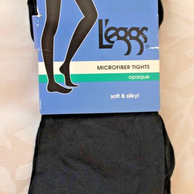 Legg's Opaque Microfiber Silky Tights, Size Q, Color Black, New With Tags